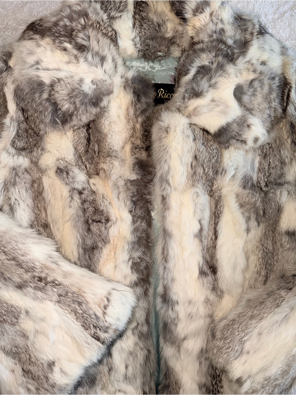 Vintage Genuine Rabbit Fur Coat-Dino Ricco - Picture 6 of 16